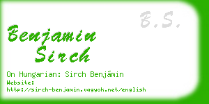 benjamin sirch business card